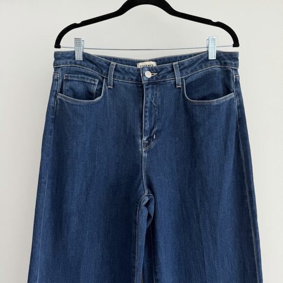 L'Agence Madden Wide Leg Jeans Womens 31 High Waist Flared Stretch Durango Wash - Picture 3 of 14